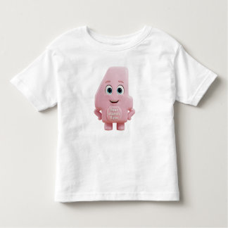 Cute Pink Cartoon Number 4 | "Four Stands Firm" Toddler T-Shirt