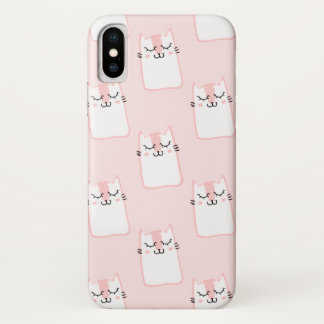 Cute Pink Cat iPhone X Case