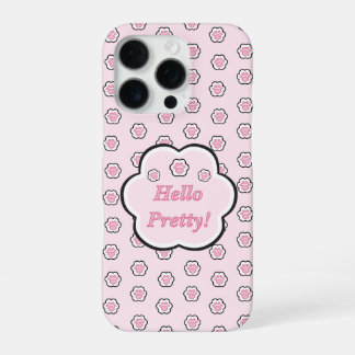 Cute Pink Cat Paw Hello Pretty iPhone 16 Pro Case