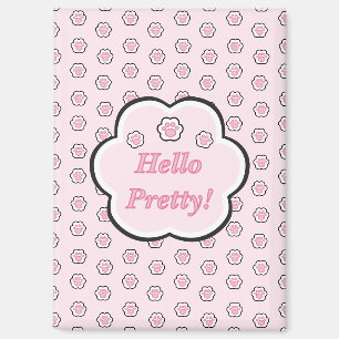 Cute Pink Cat Paw Hello Pretty Magnet