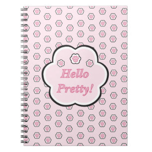Cute Pink Cat Paw Hello Pretty Notebook