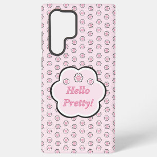 Cute Pink Cat Paw Hello Pretty Samsung Galaxy Case