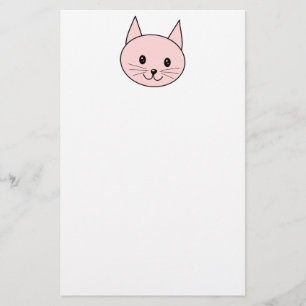 Cute Pink Cat Stationery