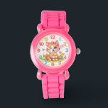 Cute Pink Cat Watch for Girls<br><div class="desc">Add a touch of fun and charm to your child’s day with this adorable pink cat watch! Featuring a sweet kitten design and bright, colorful numbers, it makes learning to tell time easy and exciting. The comfortable strap is perfect for everyday wear at school, parties, or outings. A delightful gift...</div>