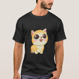 Cute Pink Cheeked Yellow Cat T-Shirt