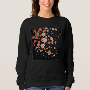 Cute Pink Cherry Blossom Illustration Flowers Mini Sweatshirt