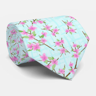 Cute pink cherry blossoms tiled tie