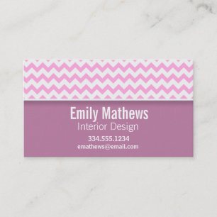 Cute Pink Chevron Business Card