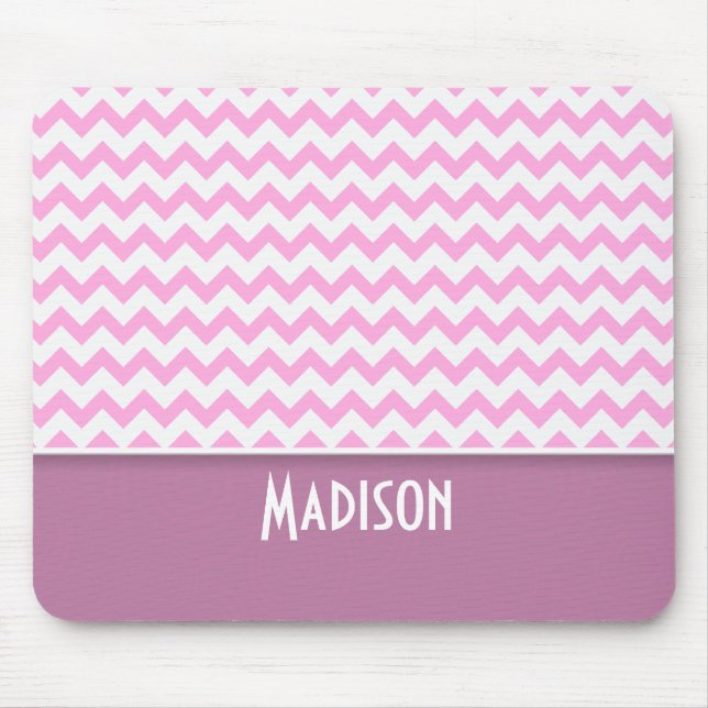 Cute Pink Chevron Mouse Pad (Front)