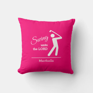 Cute Pink Christian Golf Cushion