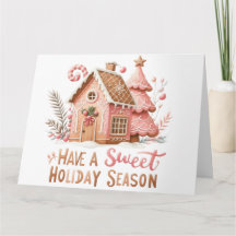 Cute Pink Christmas Card
