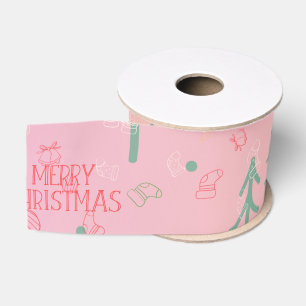 Cute Pink Christmas Grosgrain Ribbon