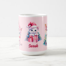 Cute Pink Christmas Kittens Custom