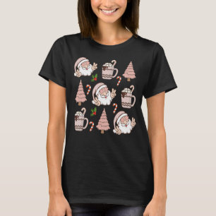 Cute Pink Christmas Tree Latte Santa Xmas Coffee T-Shirt