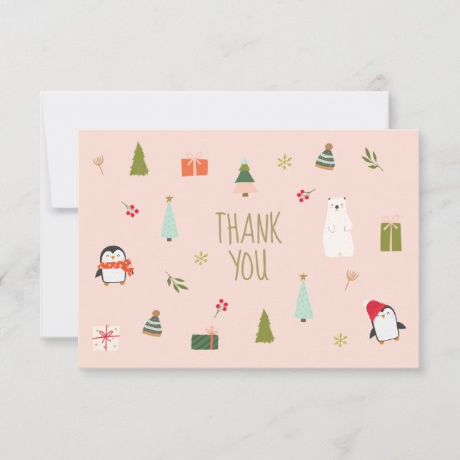 Cute Pink ChristmasSymbols Pattern (Front)