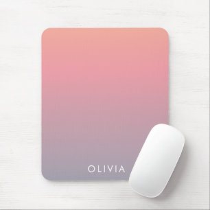 Cute Pink Colourful Ombre Personalised Name Mouse Pad