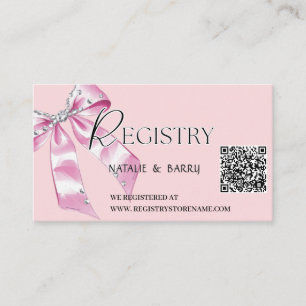Cute Pink  Coquette Bow Baby Shower  Enclosure Card