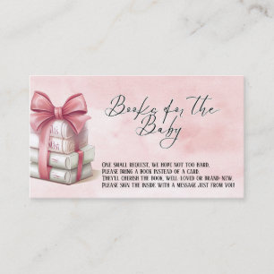 Cute Pink Coquette Bow "Books for the Baby"  Enclosure Card