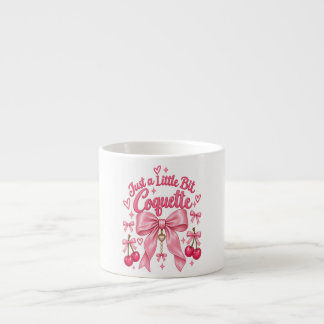 Cute Pink Coquette Bow Cherry Feminine Aesthetic Espresso Cup