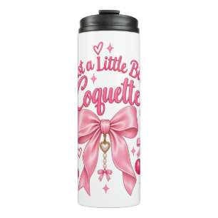 Cute Pink Coquette Bow Cherry Feminine Aesthetic  Thermal Tumbler