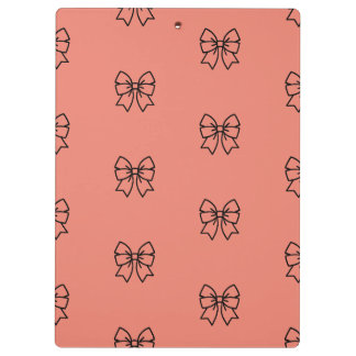 Cute Pink Coquette Bow Pattern Clipboard
