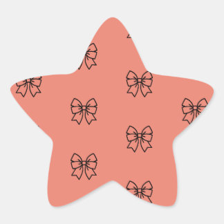 Cute Pink Coquette Bow Pattern Star Sticker