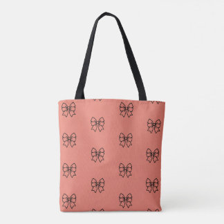 Cute Pink Coquette Bow Pattern Tote Bag