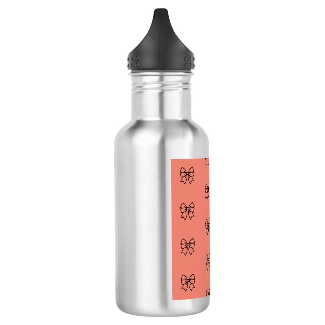 ​Cute Pink Coquette Bow Pattern Water Bottle (Left)