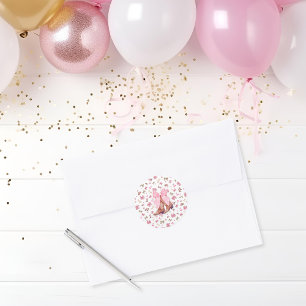 Cute Pink Coquette Cowgirl Boots and Bow  Classic Round Sticker