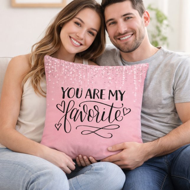 Cute  Pink Couple Gift Decor Cushion (Creator Uploaded)