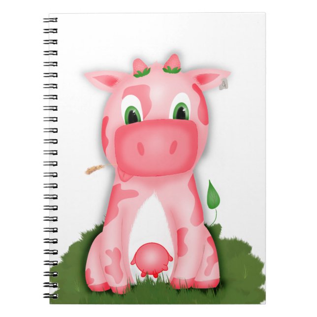 Cute pink cow note book  (Front)