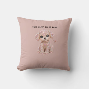 Cute Pink Crystal Puppy Cushion