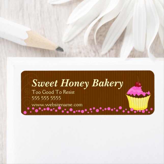 Cute Pink Cupcake Bakery Labels (Insitu)