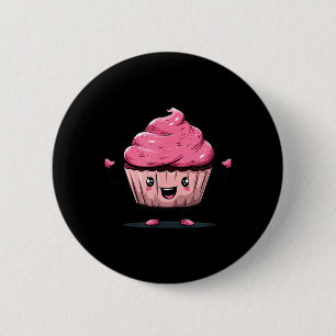 Cute Pink Cupcake Costume for Muffin and Baked 6 Cm Round Badge