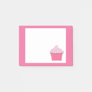 Cute Pink Cupcake, Personalised Post it Notes