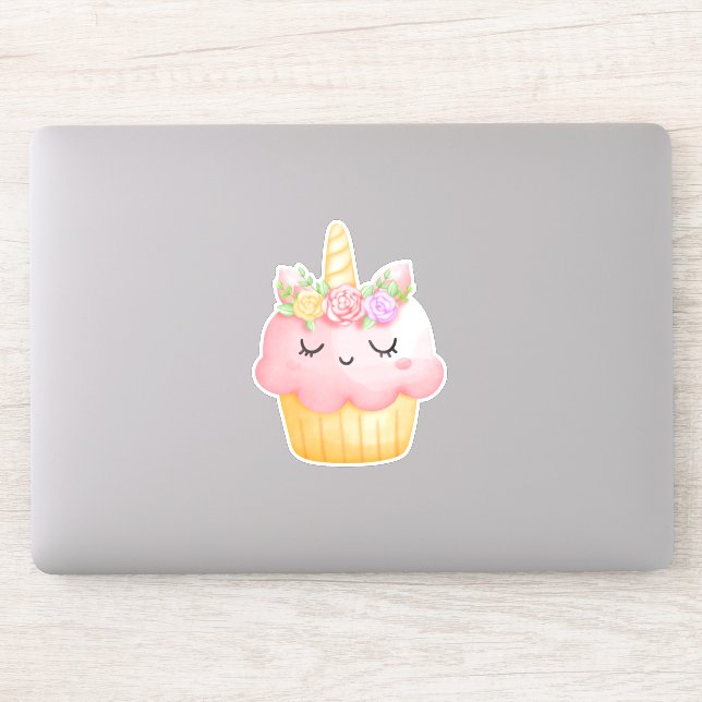 Cute Pink Cupcake Unicorn with Roses (Computer)