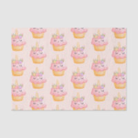 Cute Pink Cupcake Unicorn with Roses Pattern
