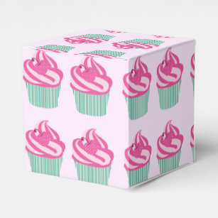 Cute Pink Cupcakes Pattern Pastel Pink Favour Box
