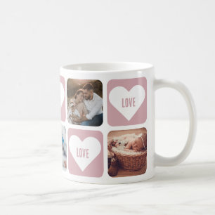 Cute Pink Custom Photo Love Mug with Hearts
