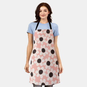 Cute Pink Daisy Flower Pattern Apron