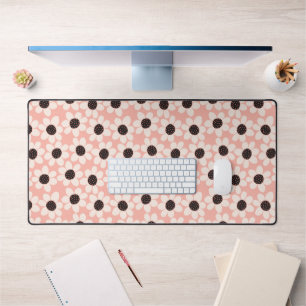 Cute Pink Daisy Flower Pattern Desk Mat