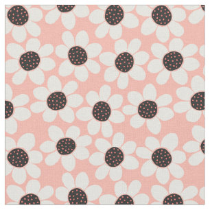 Cute Pink Daisy Flower Pattern Fabric