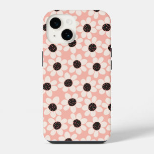 Cute Pink Daisy Flower Pattern iPhone 14 Case