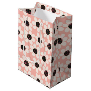 Cute Pink Daisy Flower Pattern Medium Gift Bag