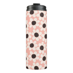 Cute Pink Daisy Flower Pattern Thermal Tumbler