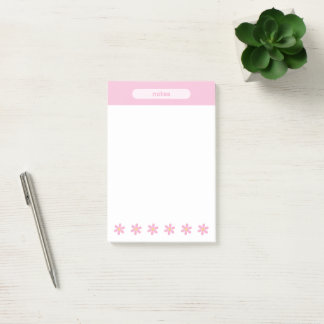 Cute Pink Daisy Pastel Floral Post-it Notes