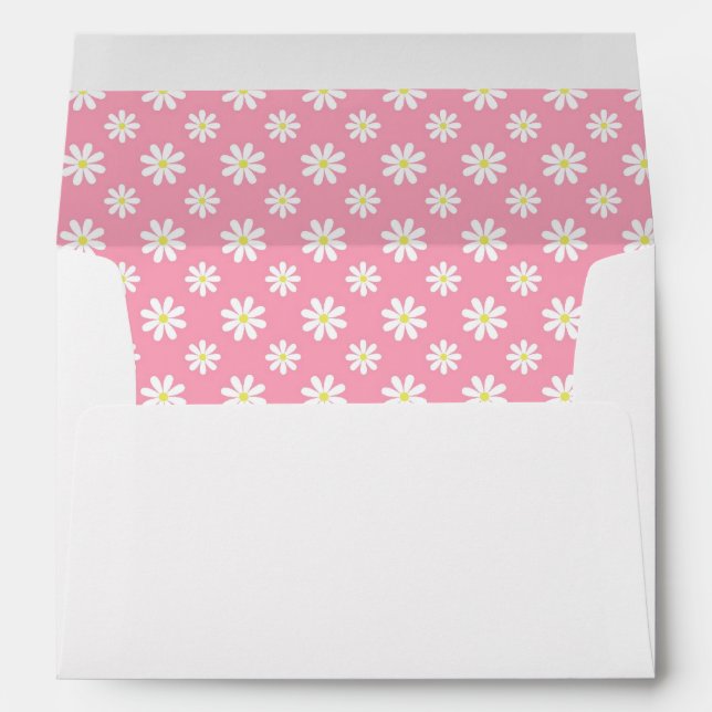 Cute Pink Daisy Pattern Envelopes (Back (Bottom))