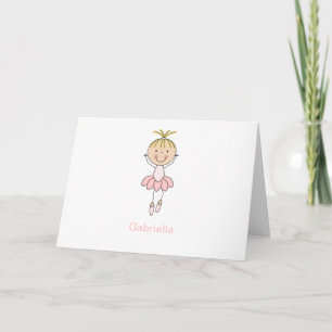 Cute , Pink, Dancing  Ballerina Card