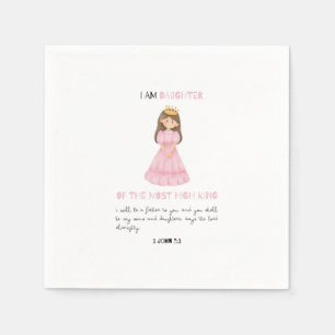 Cute Pink Daughter Of The King Birthday Party Napkin
