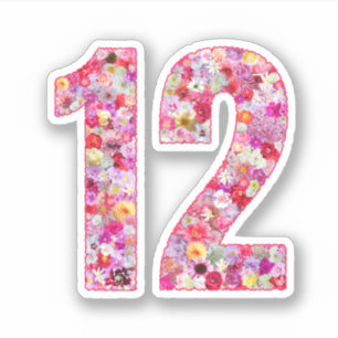 Cute Pink Decorative Botanical Floral Number 12